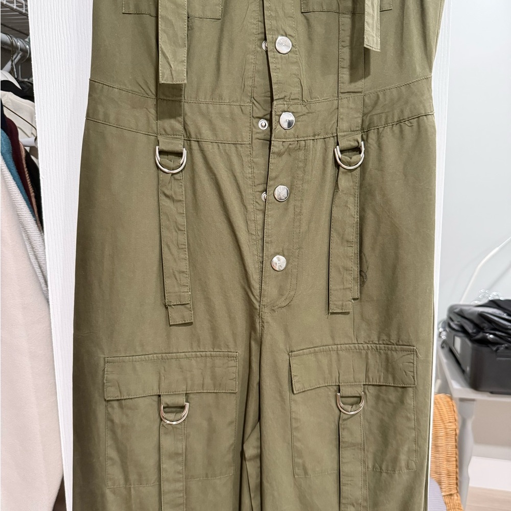 Olive Green Women's Utility Jumpsuit